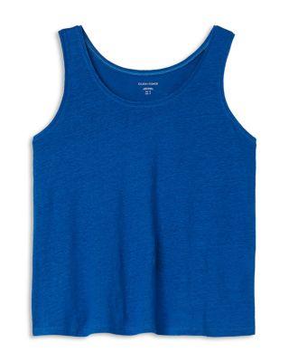 Scoop Neck Linen Tank Top Product Image