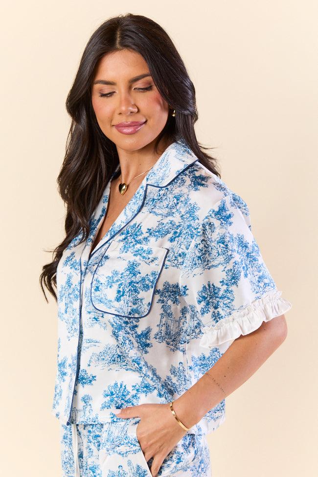 Chateau Dreams Satin Short Sleeve Pajama Top FINAL SALE Product Image