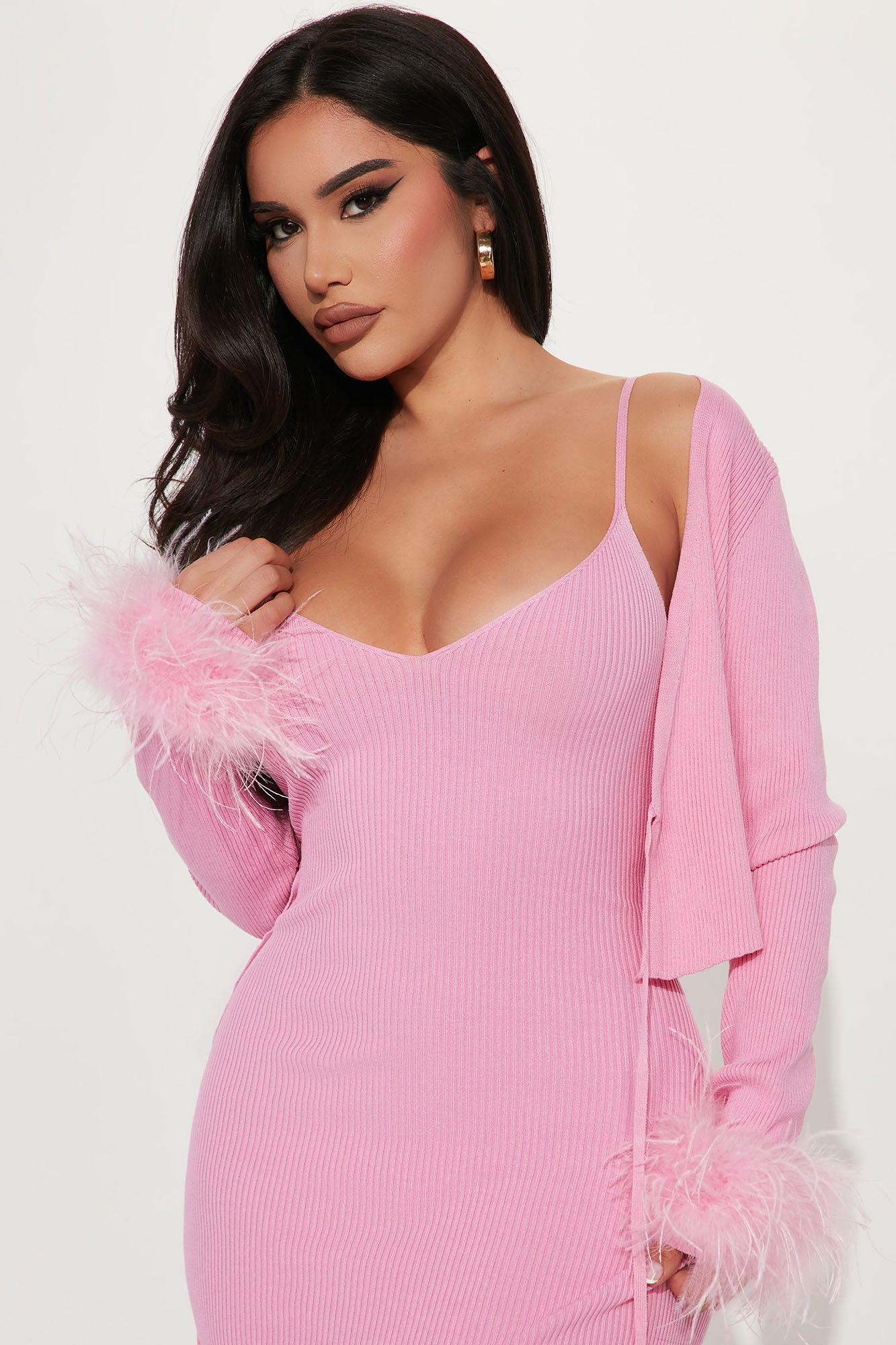Dianne Sweater Midi Dress Set - Pink Product Image