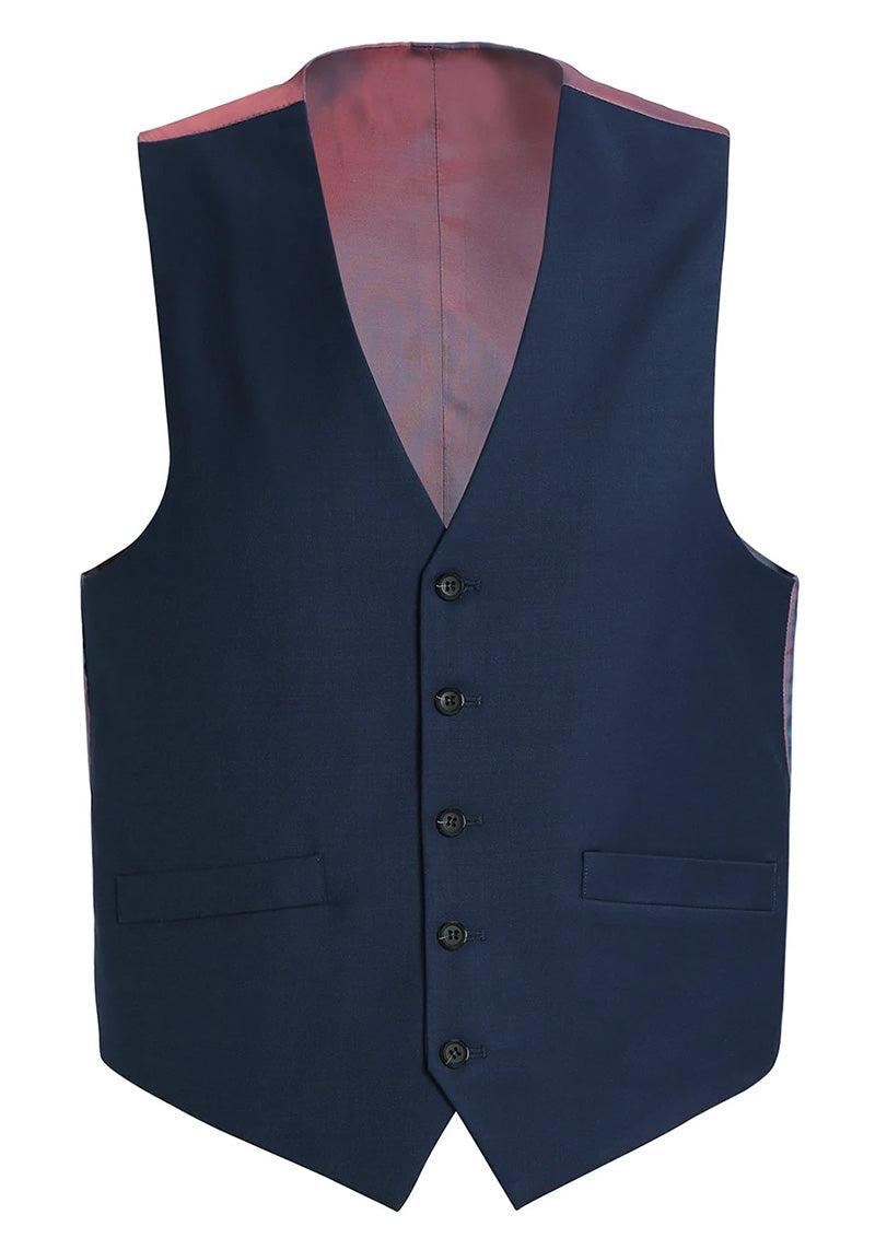 Bevagna Collection - Wool Suit Dress Vest 5 Buttons Regular Fit In Blue Product Image