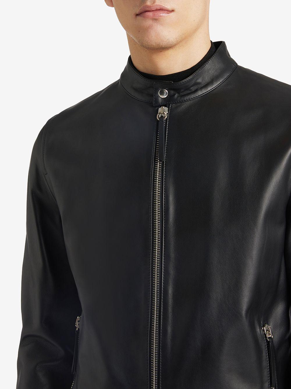 leather zip-up jacket Product Image