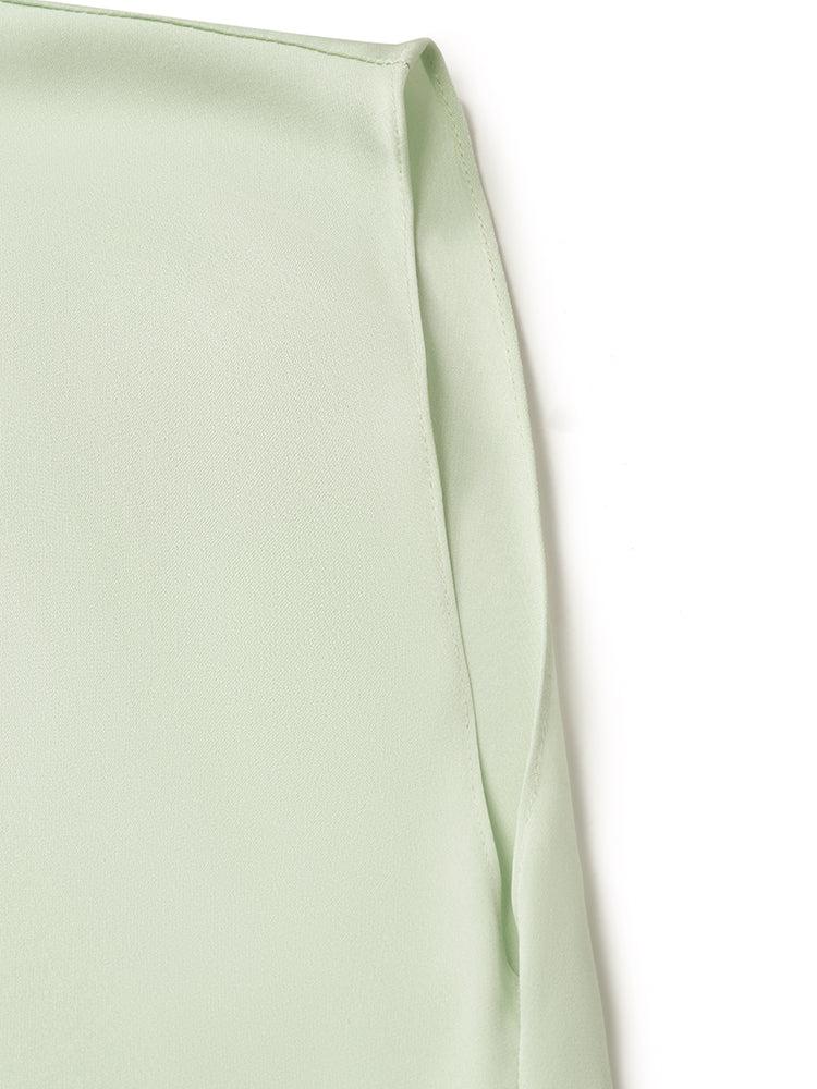 22 Momme Mulberry Silk Round Neck Ruched Women Blouse Product Image