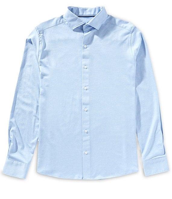 Visconti Melange Stretch Long Sleeve Woven Shirt Product Image