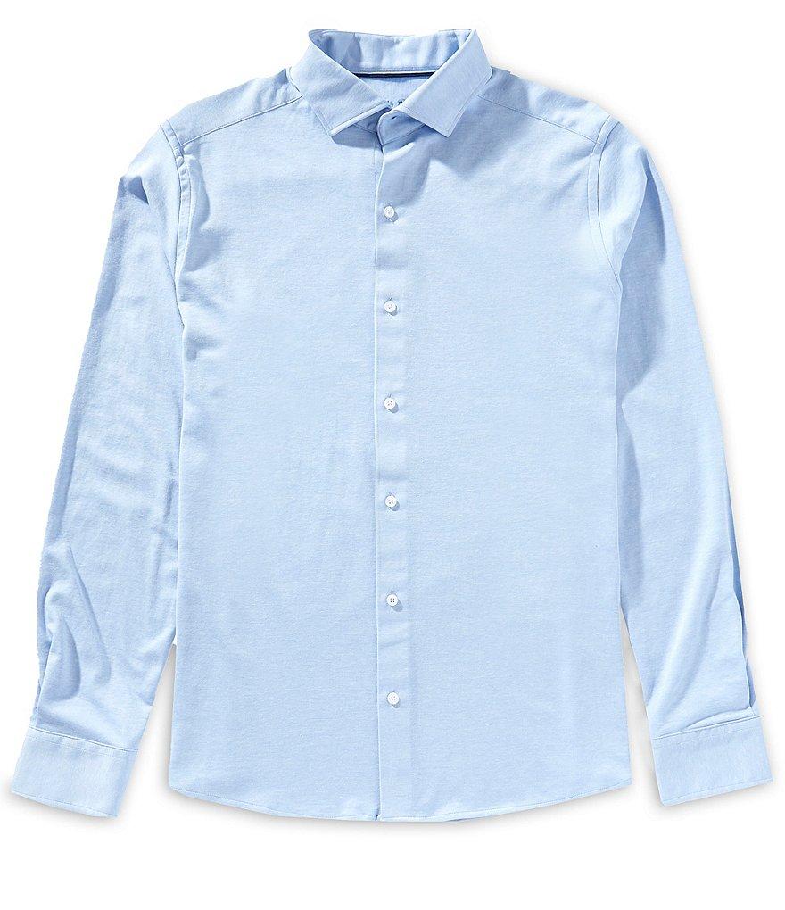Visconti Melange Stretch Long Sleeve Woven Shirt Product Image