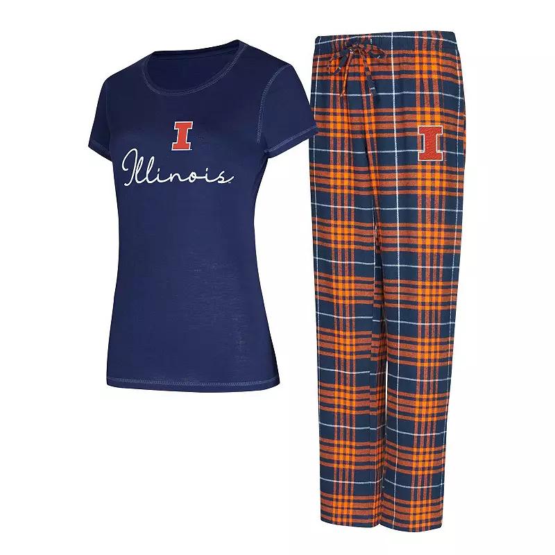 Womens Concepts Sport Virginia Cavaliers Vector T-Shirt & Flannel Pants Sleep Set Blue Product Image