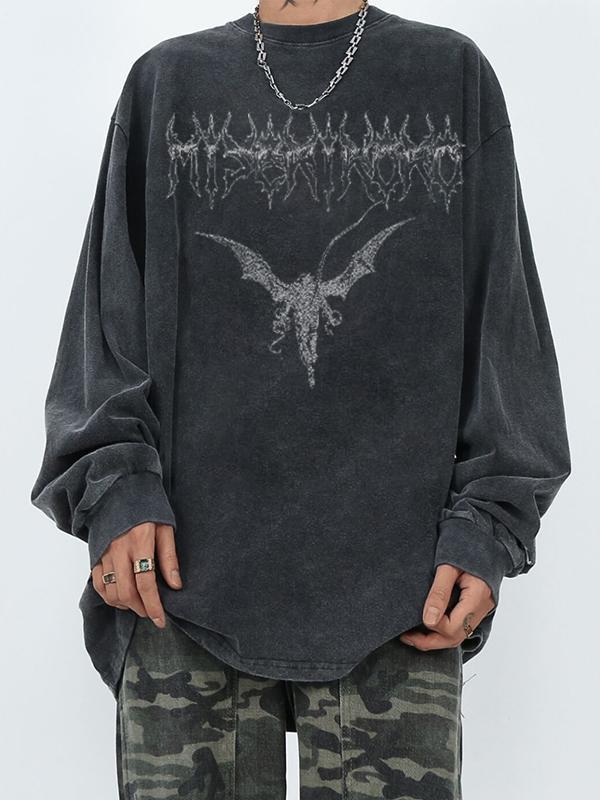 Men's Dark Oversized Long Sleeve Tee Product Image