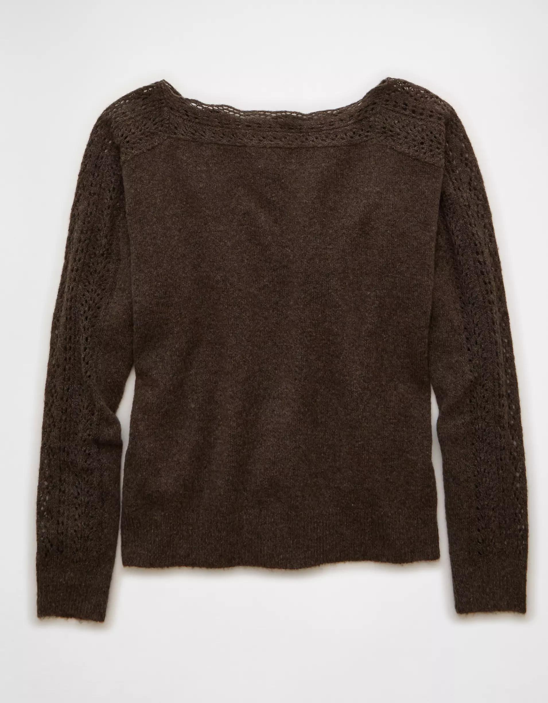 AE Whoa So Soft Lace Sweater Product Image