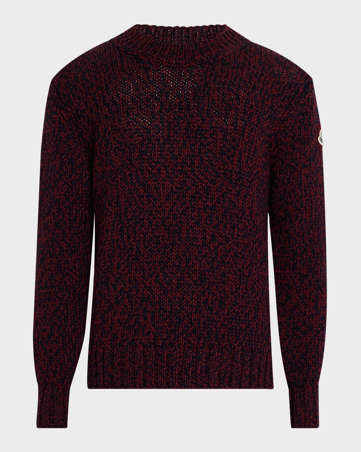 Mens Melange Wool Mock-Neck Sweater Product Image