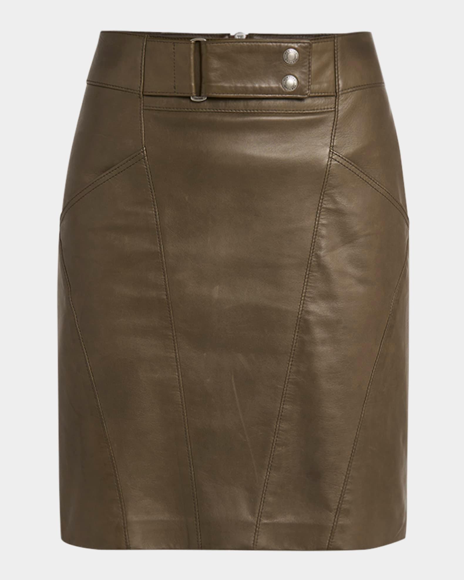 Soft Nappa Leather Mini Pencil Skirt Product Image