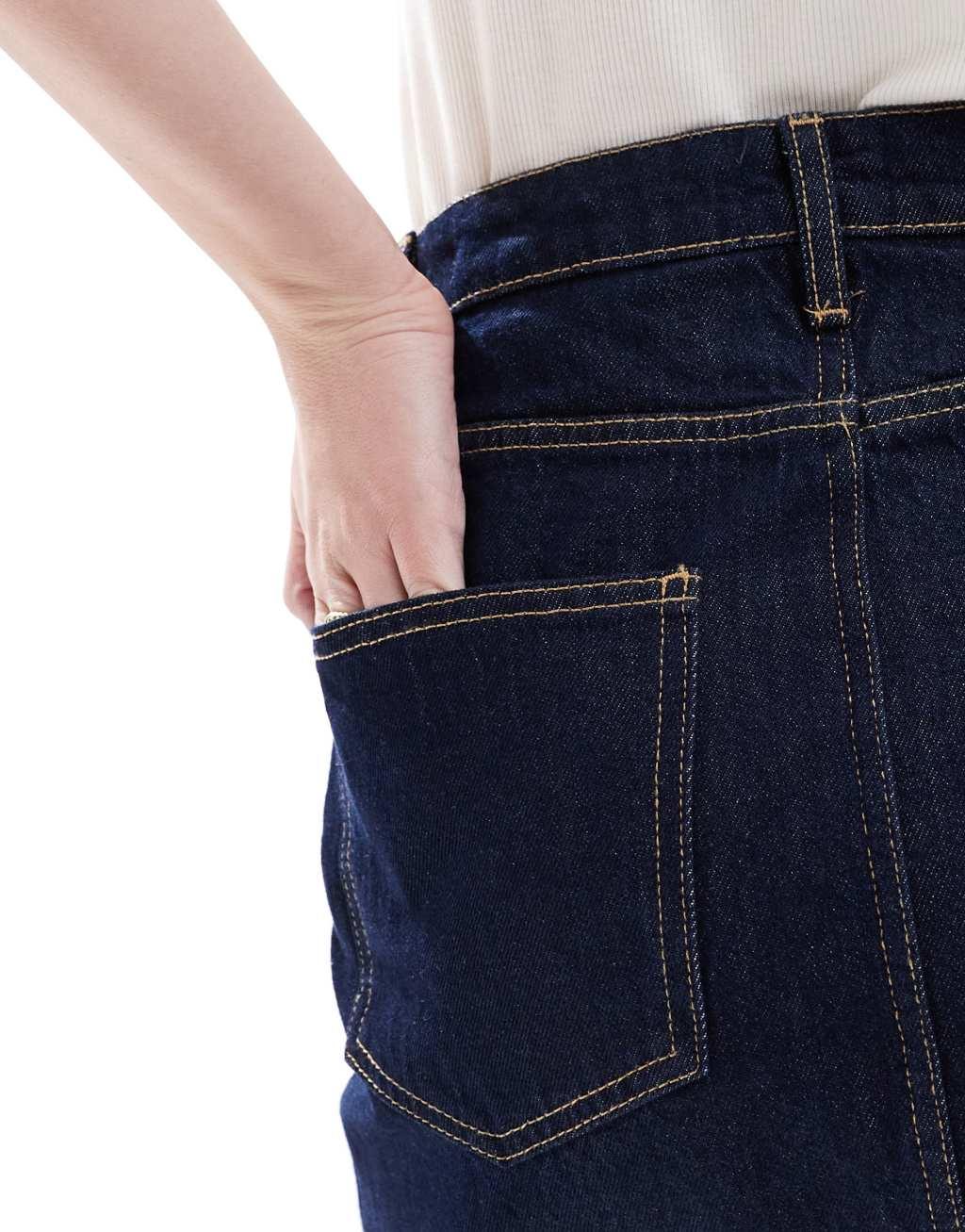 ASOS DESIGN denim mini skirt with button opening - part of a set Product Image