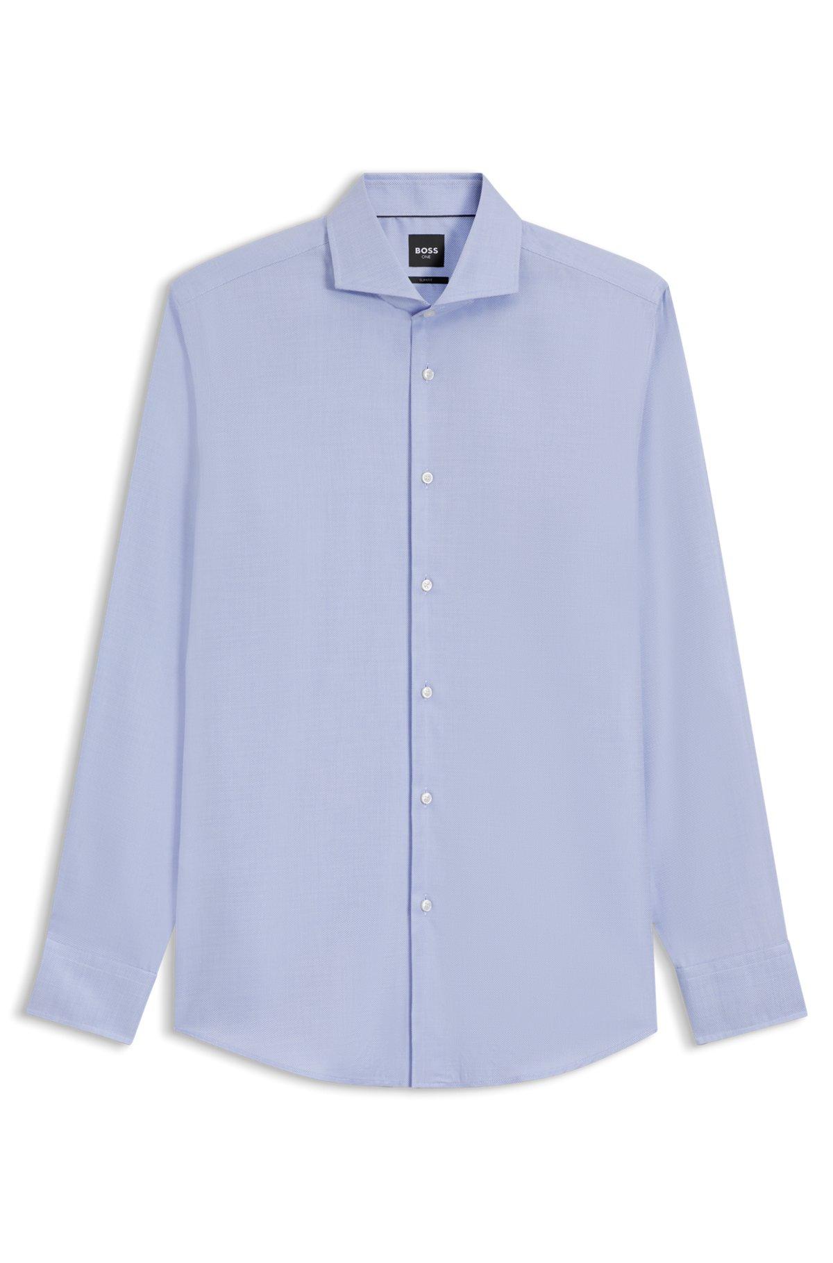 Wrinkle-resistant slim-fit shirt in a cotton blend Product Image