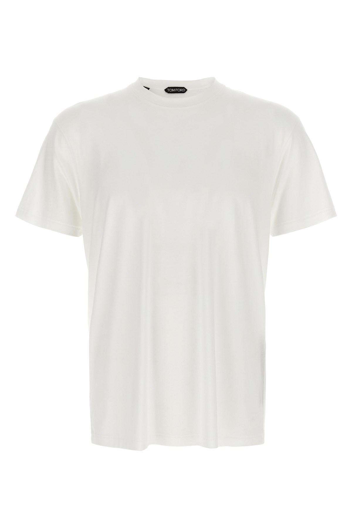 TOM FORD Stretch Cotton & Modal Jersey T-shirt In White Product Image
