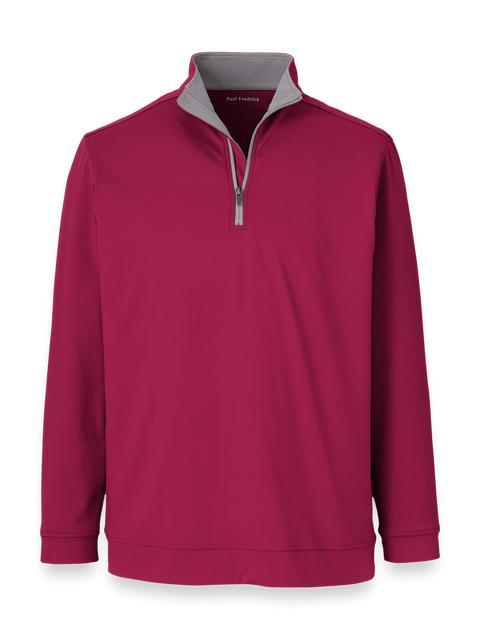 Performance Blend Quarter Zip Mock Neck - Burgundy Product Image