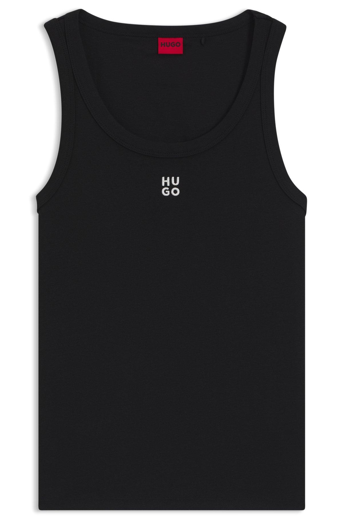 HUGO - Tank top with stacked logo - Black Product Image