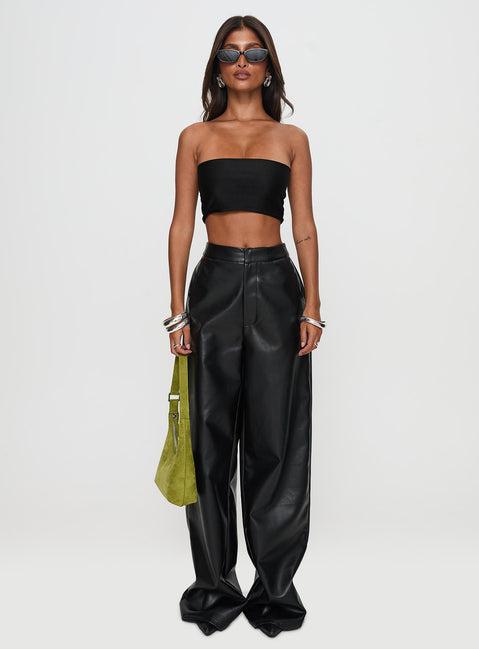 Tempted Faux Leather Pant Black Product Image