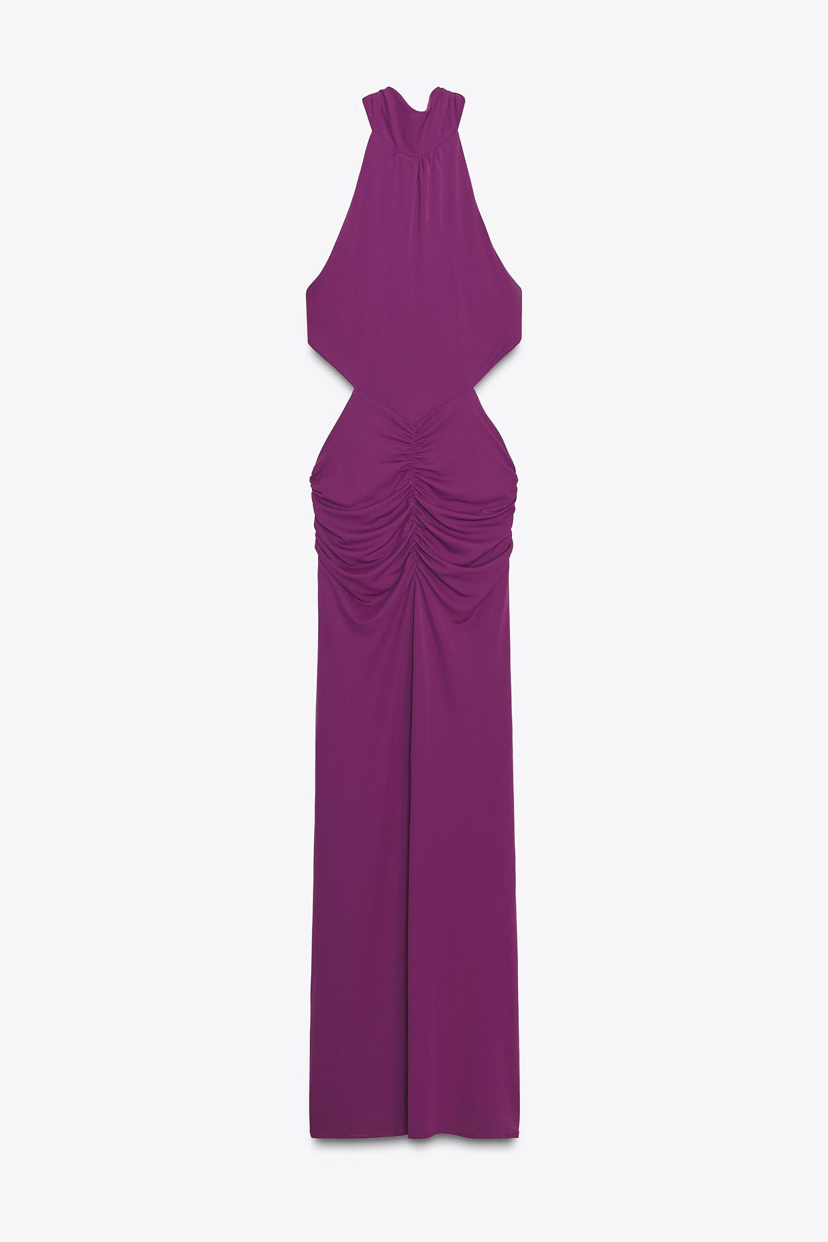 GATHERED HALTER MAXI DRESS Product Image
