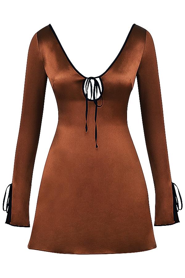 Sakina  copper satin mini dress Product Image