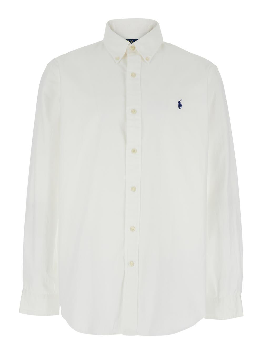 POLO RALPH LAUREN Long Sleeve Sport Shirt Clothing In White Product Image