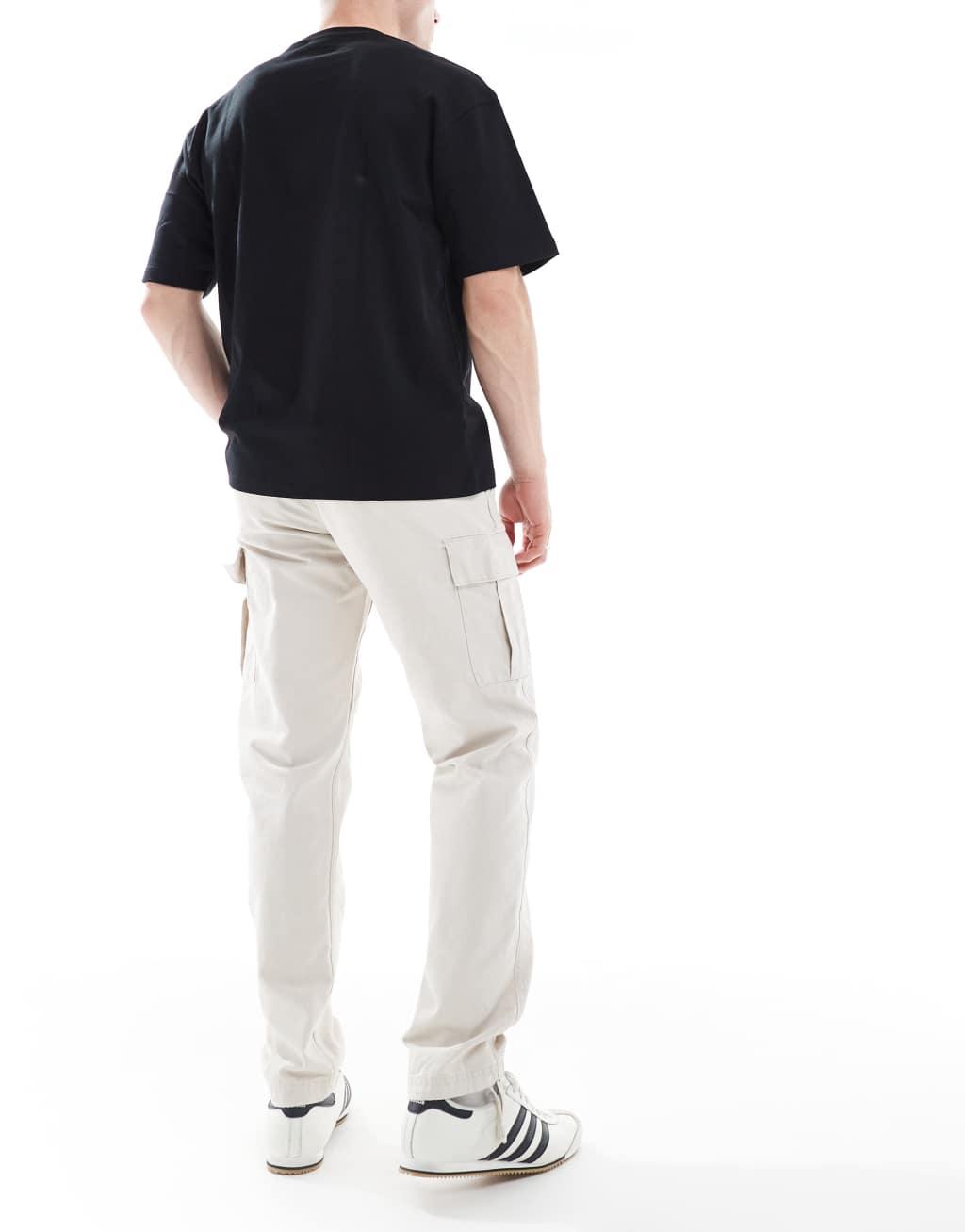 Jack & Jones loose fit cargo pants in beige  Product Image