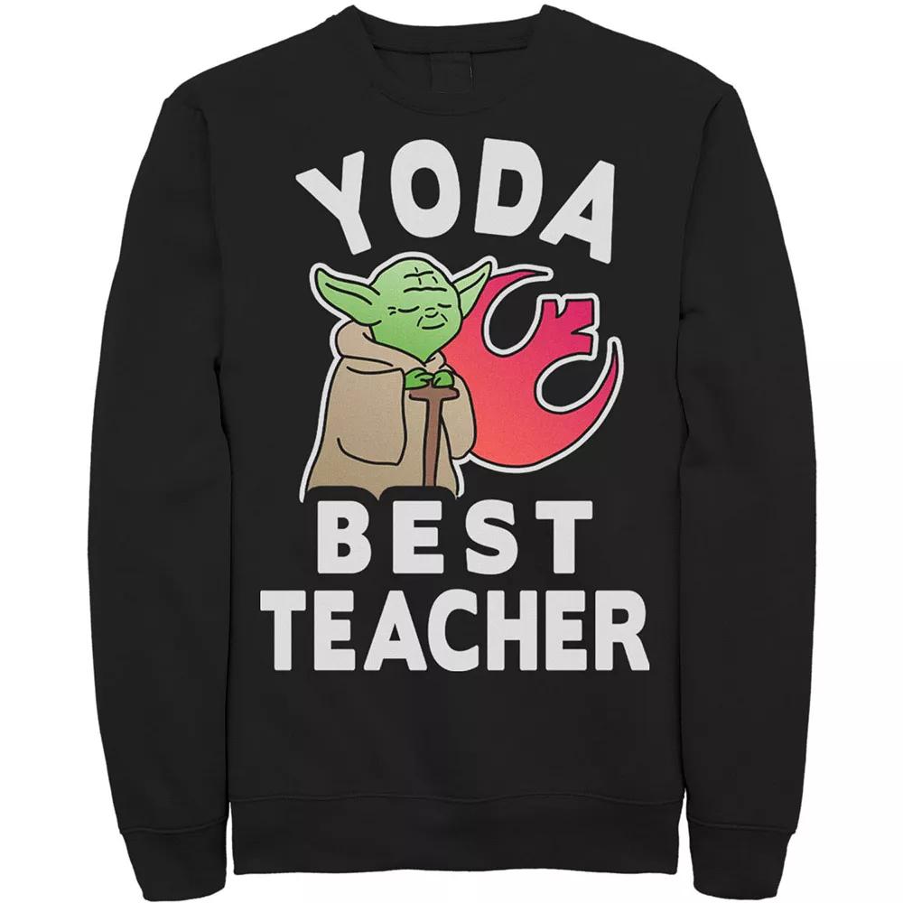 Men's Star Wars Yoda Best Teacher Rebel Logo Sweatshirt,  Product Image