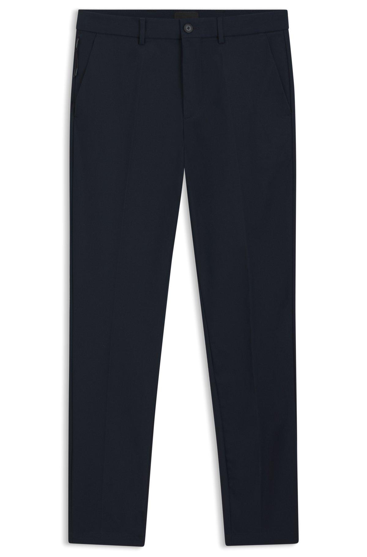 BOSS - Slim-fit pants in a stretch-cotton - Dark Blue Product Image