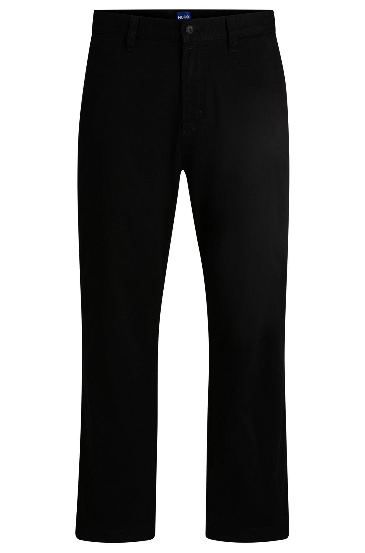 Regular-fit trousers in cotton twill with signature label Product Image