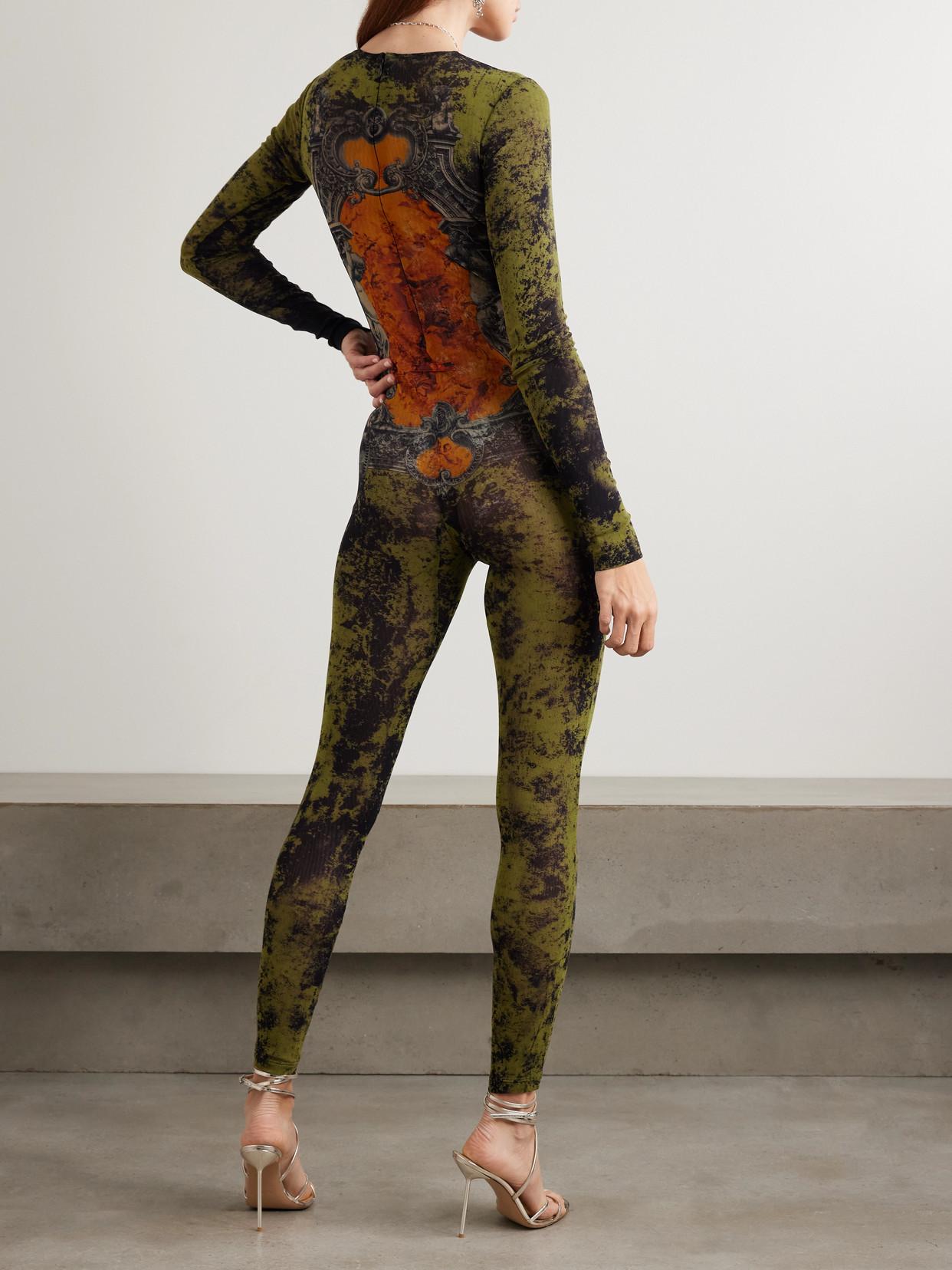 JEAN PAUL GAULTIER Graphic Print Full-length Dress With Long Sleeves In Black Product Image