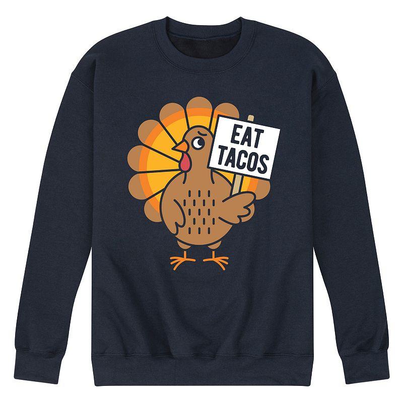 Men's Eat Tacos Turkey Fleece Sweatshirt,  Product Image