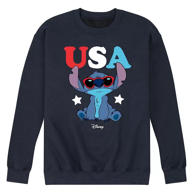 Disneys Lilo & Stitch Mens Stitch USA Sweatshirt Blue Product Image