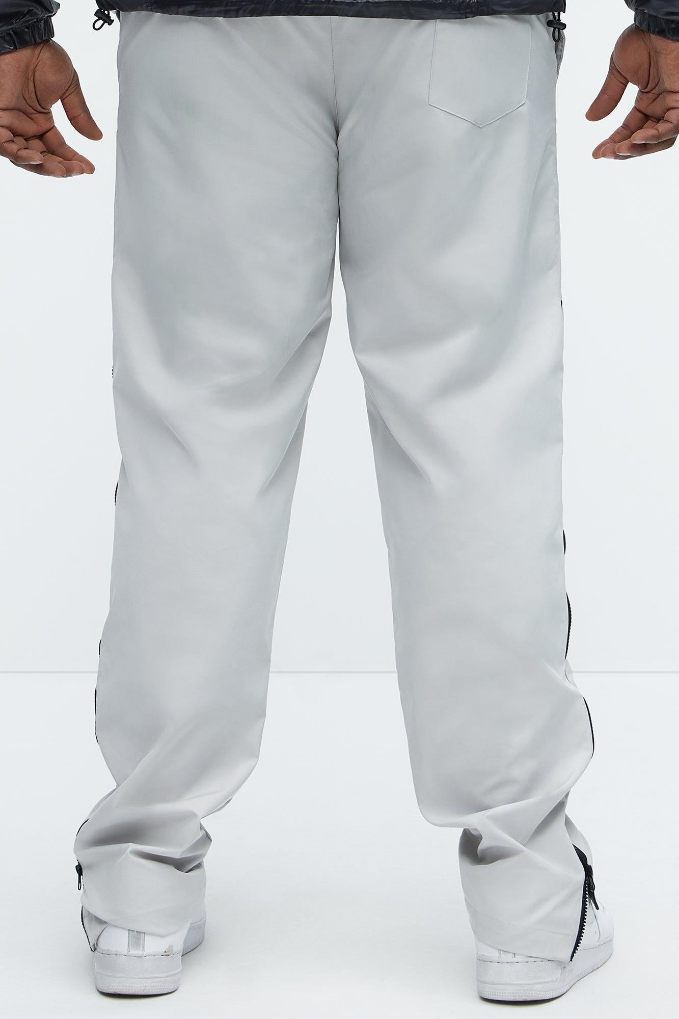 All Along Zipper Straight Nylon Cargo Pants - Grey Product Image