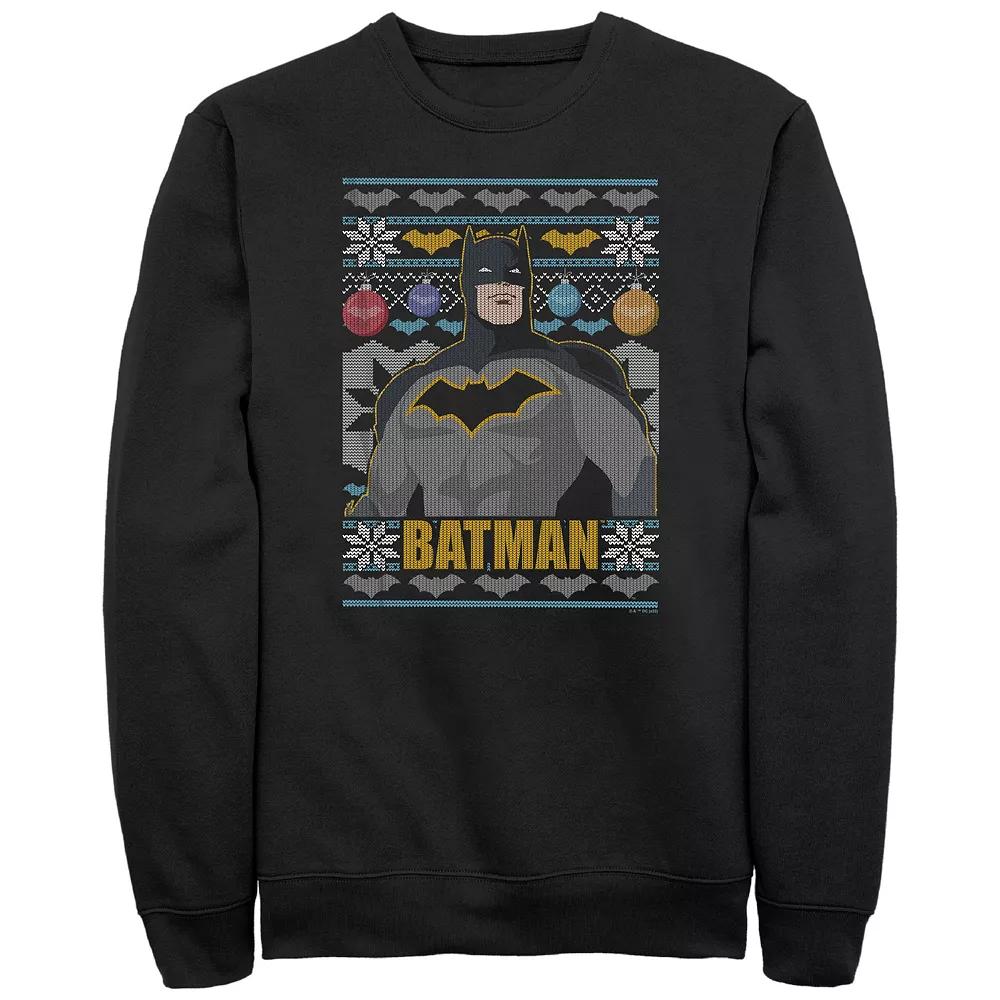 Big & Tall Batman Christmas Sweater Graphic Tee, Men's,  Product Image
