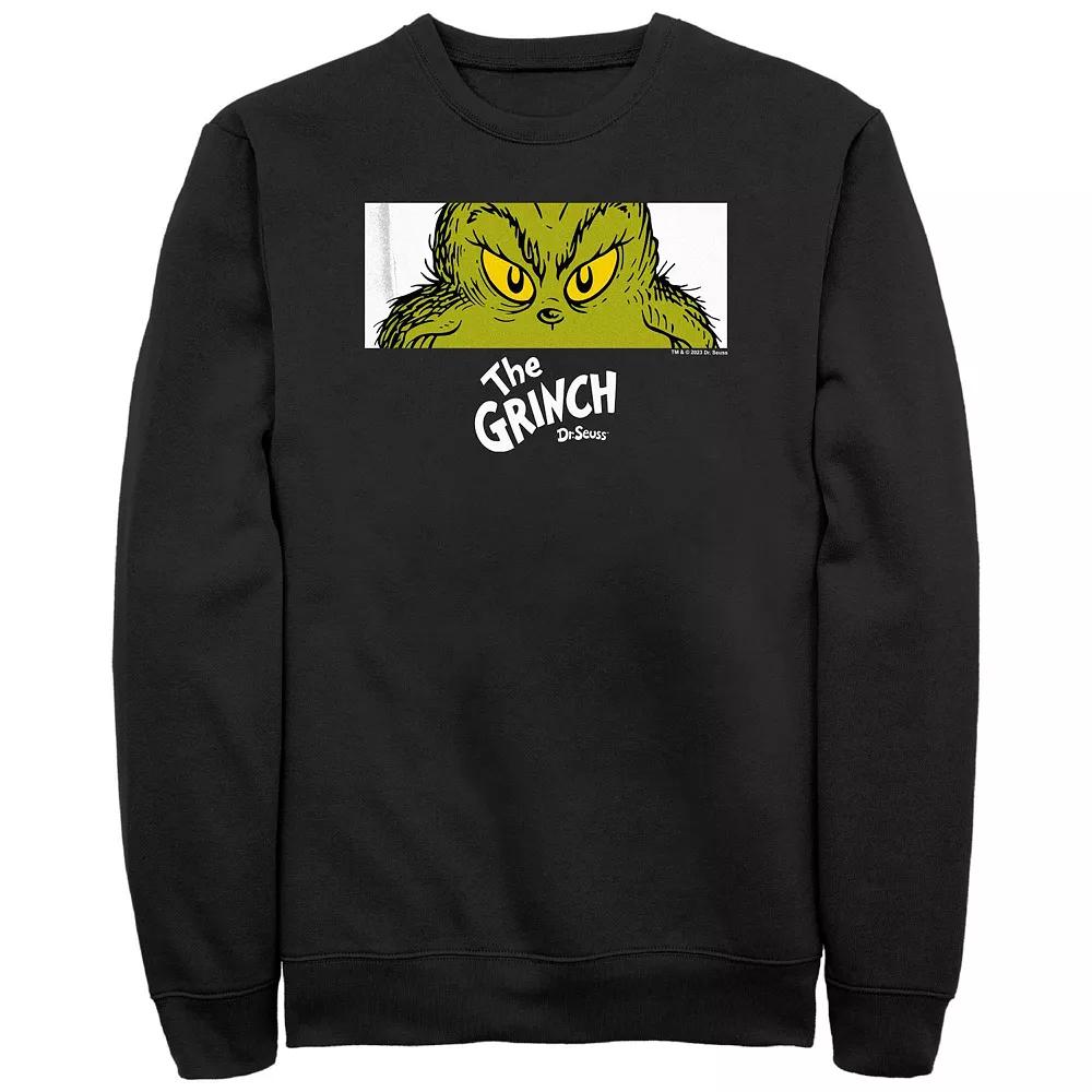 Big & Tall Dr. Seuss Grinch Naughty Eyes Graphic Fleece, Men's, Size: Large, Black Product Image