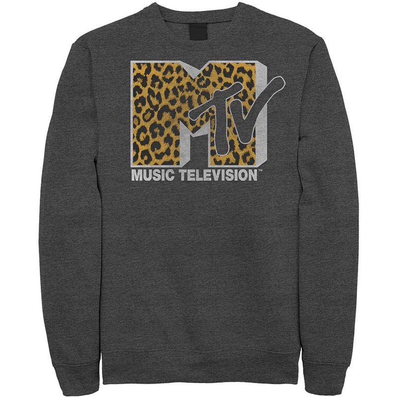 Men's MTV Logo Cheetah Print Sweatshirt,  Product Image
