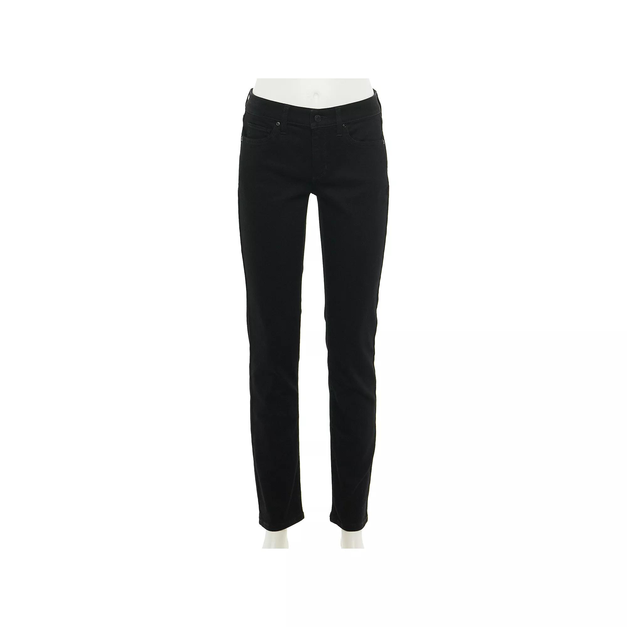 Petite Sonoma Goods For Life® High Rise Straight-Leg Jeans, Women's, Size: 16 Petite, Black Product Image