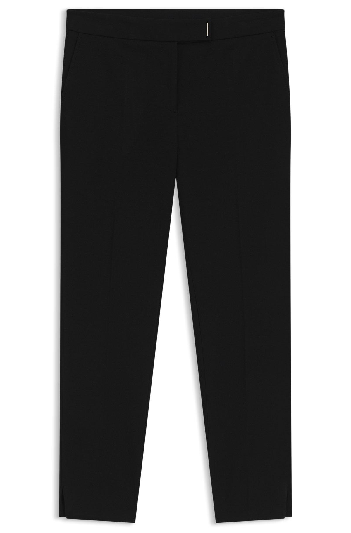 BOSS - Slim-fit pants in micro-structured stretch fabric - Black Product Image