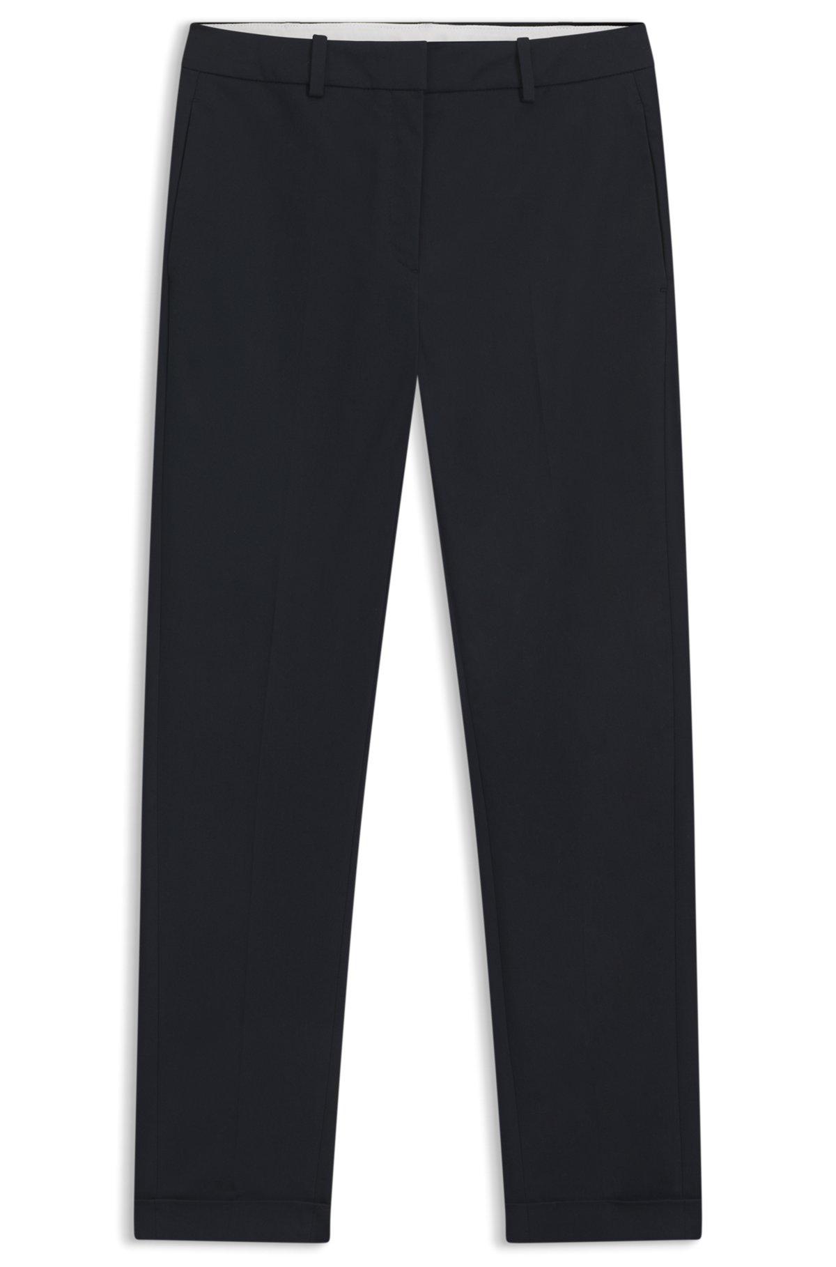 Regular-fit pants in stretch-cotton satin Product Image