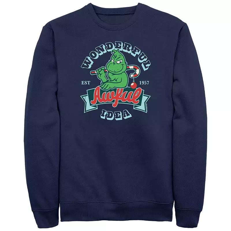 Big & Tall Dr. Seuss Grinch Wonderful Awful Idea Graphic Fleece, Men's, Size: 5XL, Blue Product Image