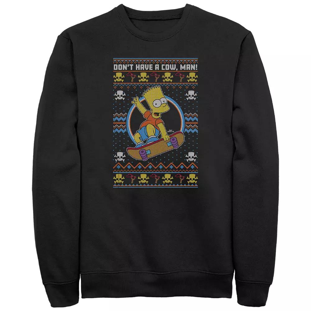 Big & Tall The Simpsons Bart Ugly Sweater Graphic Fleece, Men's,  Product Image