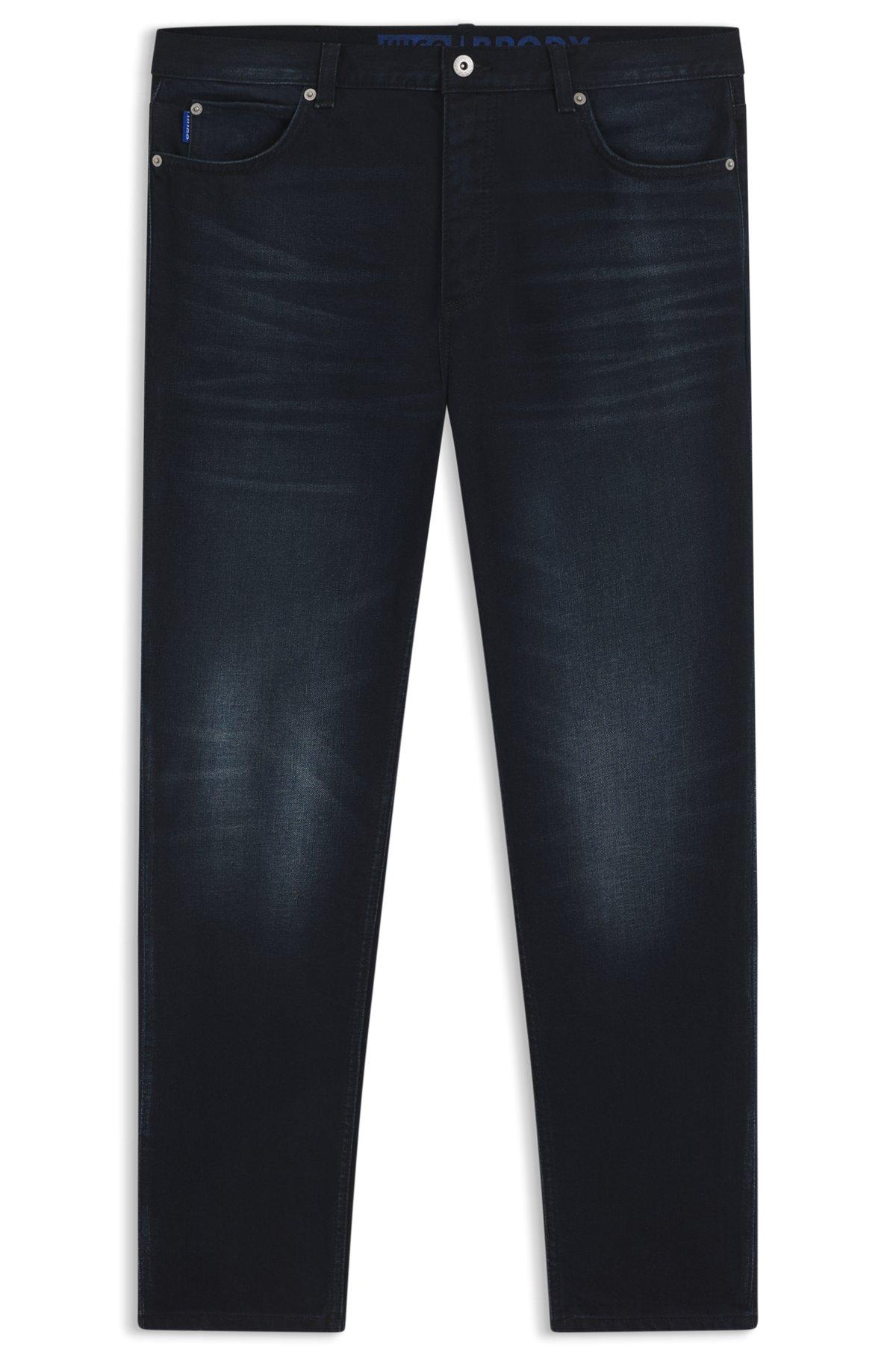 HUGO - Slim-fit jeans in blue-black stretch denim - Dark Blue Product Image