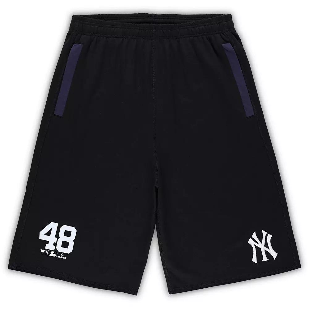 Men's Anthony Rizzo Black New York Yankees Big & Tall Stitched Double-Knit Shorts, Size: 2XLT Product Image