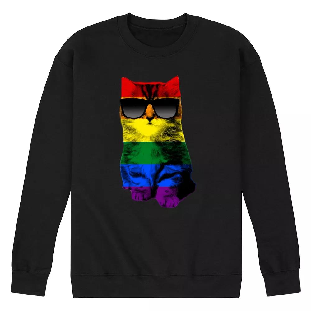 Men's Cat Pride Fleece Sweatshirt,  Product Image