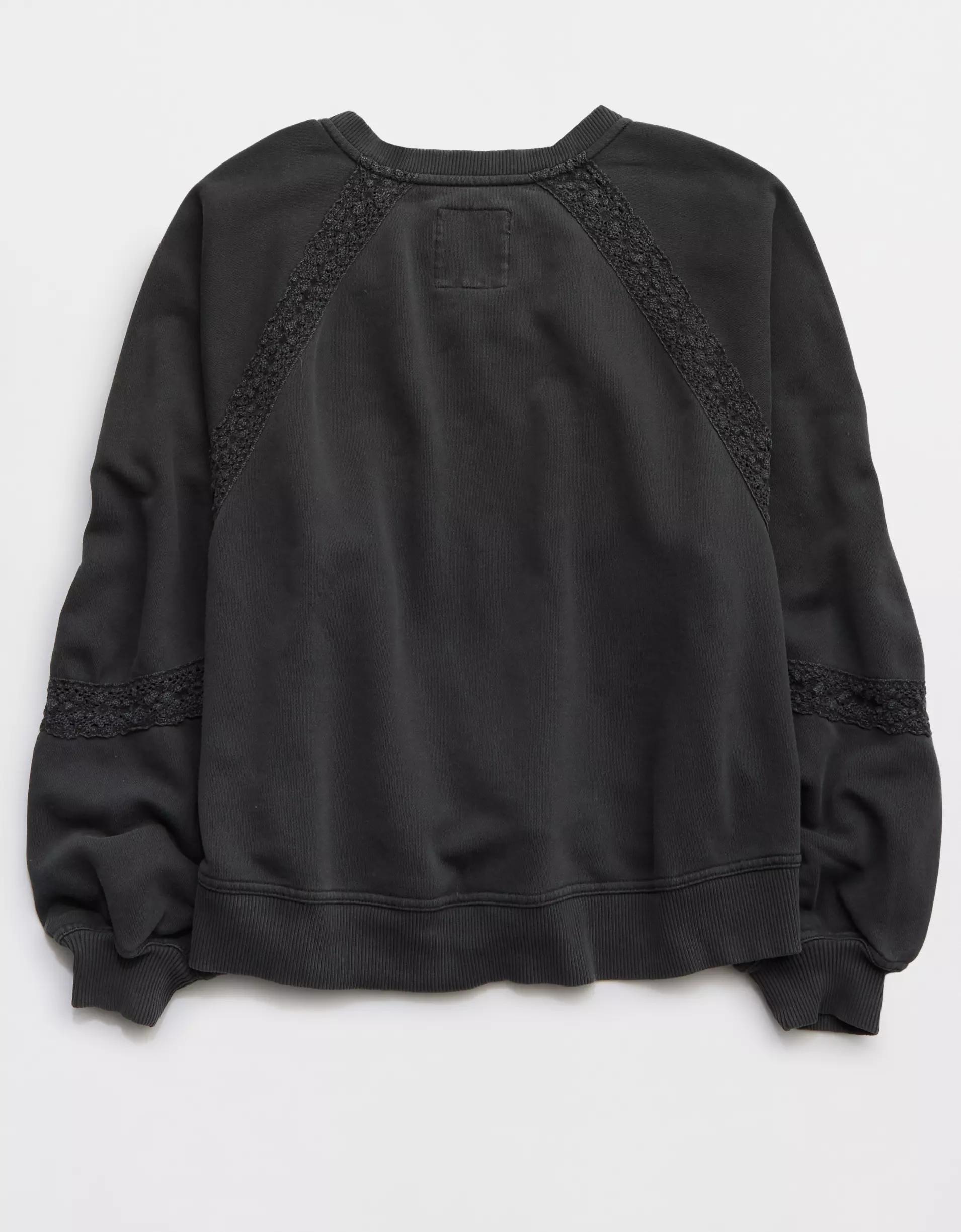 Aerie Hey Crochet Sweatshirt Product Image
