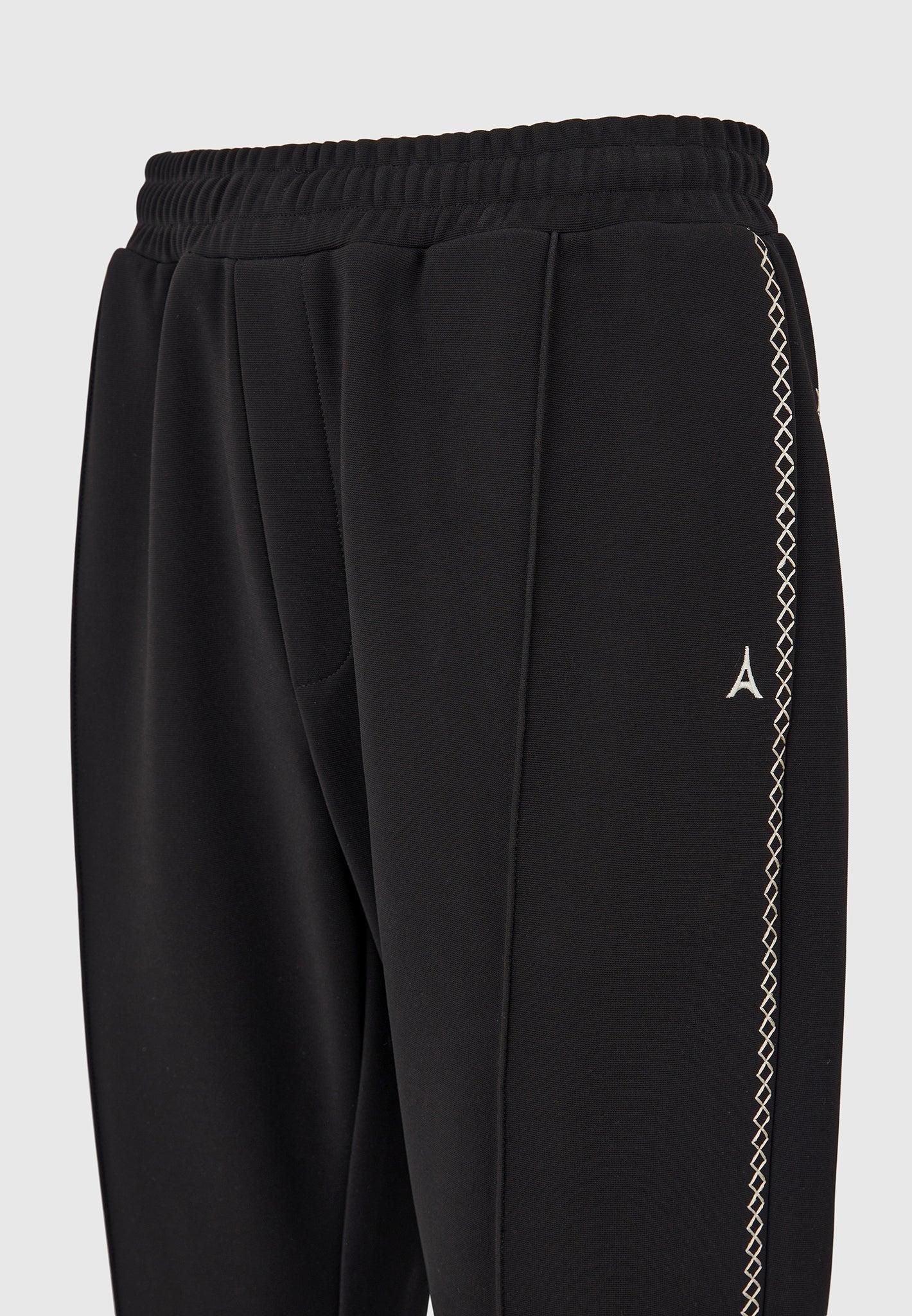 Gael - Contrast Whipstitch Relaxed Track Pants - Black Male Product Image