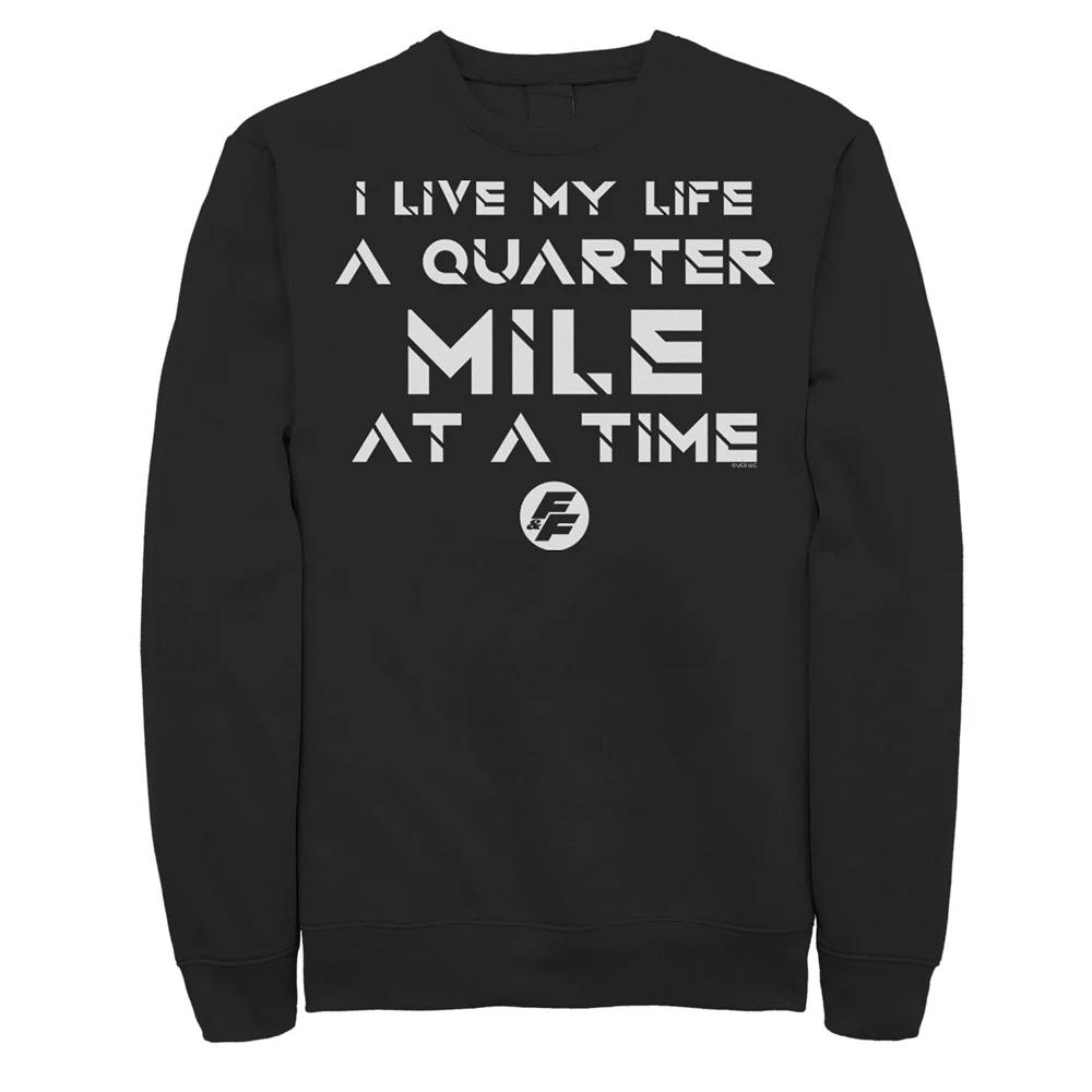 Men's Fast & Furious Life At A Quarter Mile At A Time Word Stack Sweatshirt,  Product Image