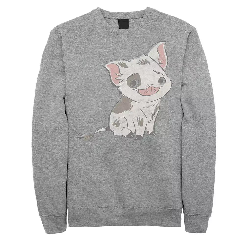 Disney's Moana Pua Men's Drawn Smile Sweatshirt, Size: XL, Athletic Grey Product Image