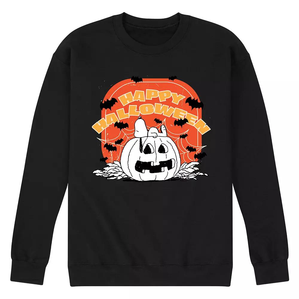 Men's Peanuts Pumpkin Retro Halloween Fleece Sweatshirt,  Product Image