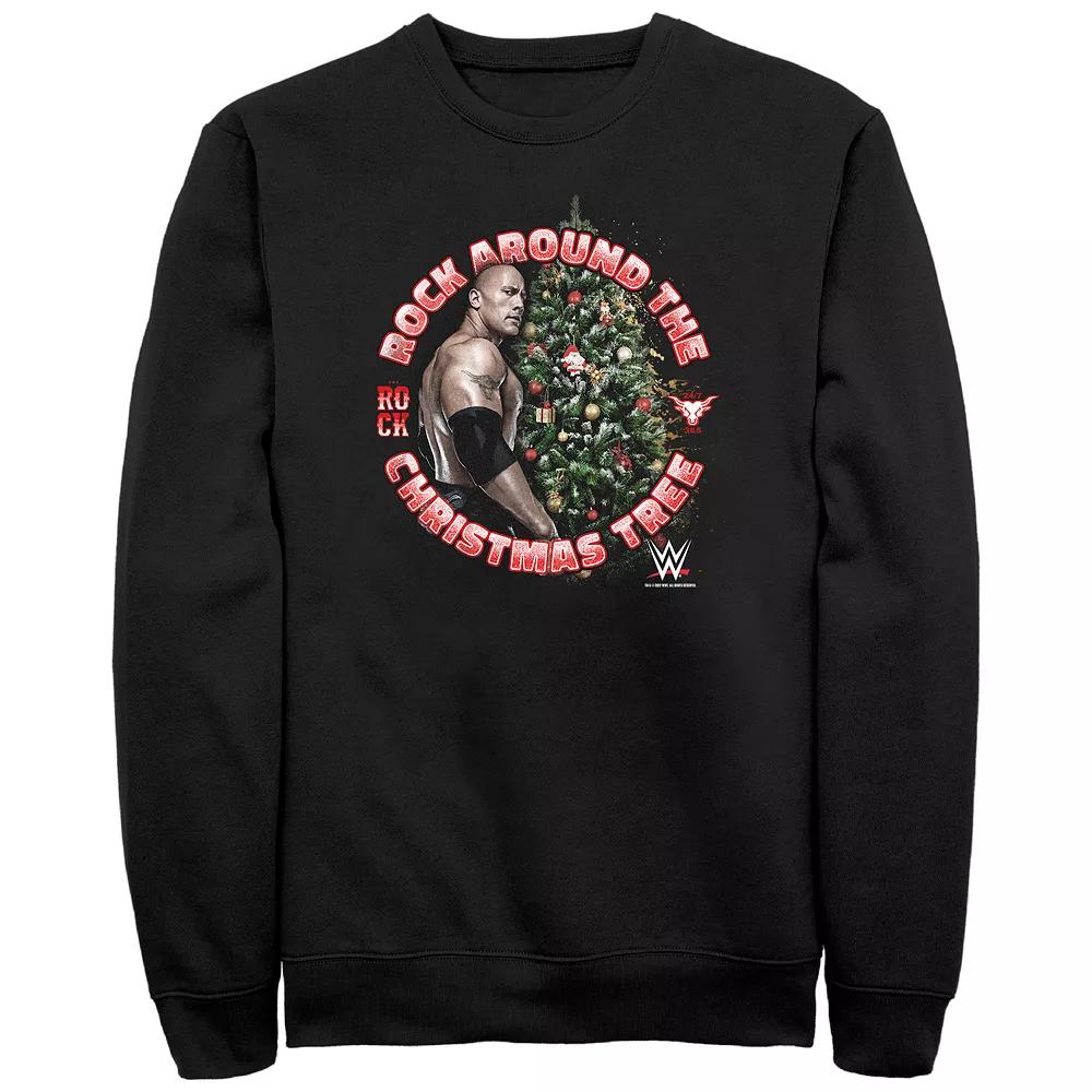 Men's WWE Rock Around The Christmas Tree Graphic Fleece,  Product Image