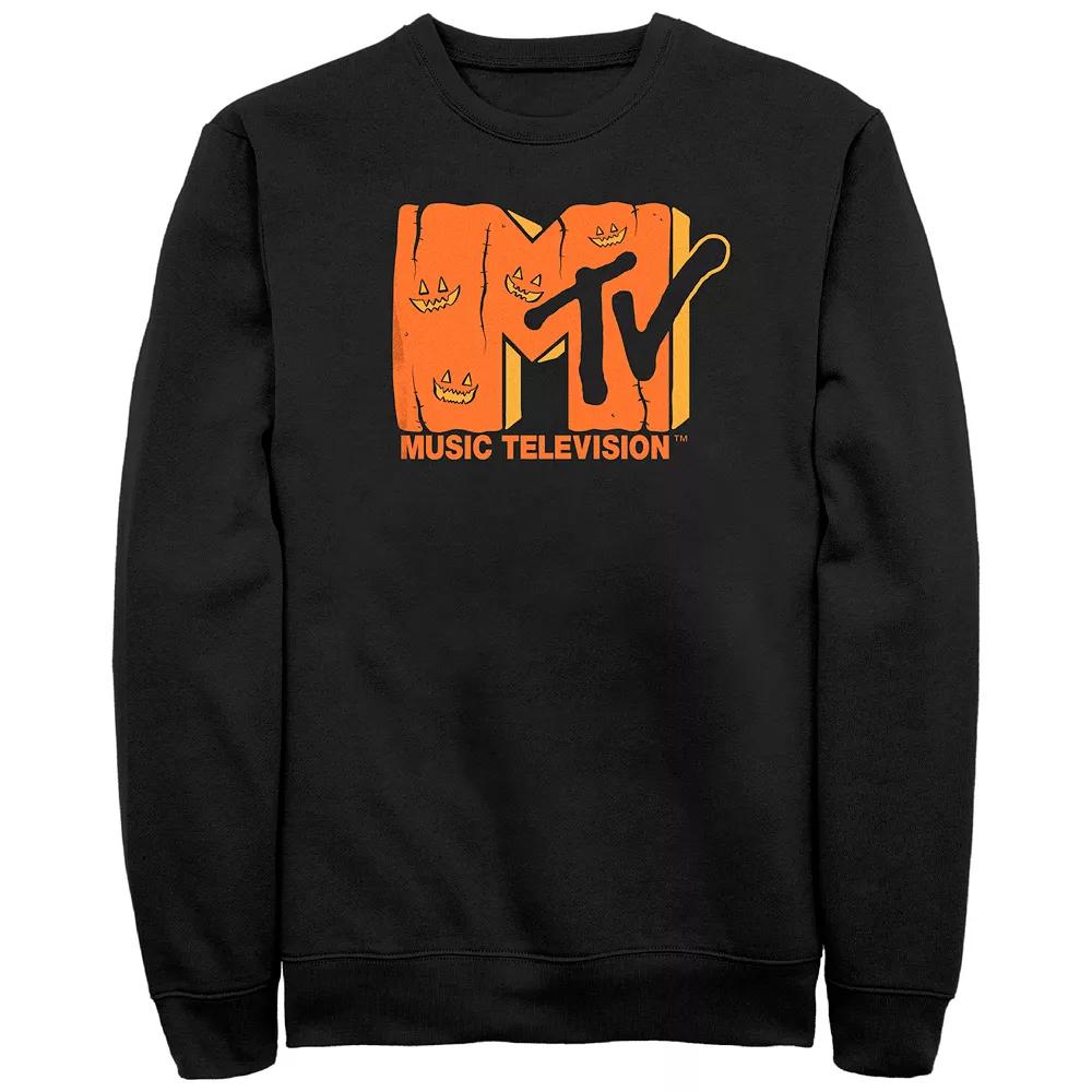 Men's MTV Music Television Halloween Jack-o'-lantern Logo Sweatshirt,  Product Image