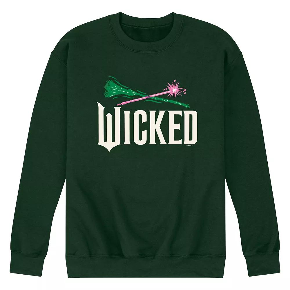 Men's Wicked For Good Logo Broomstick & Wand Fleece Sweatshirt,  Product Image