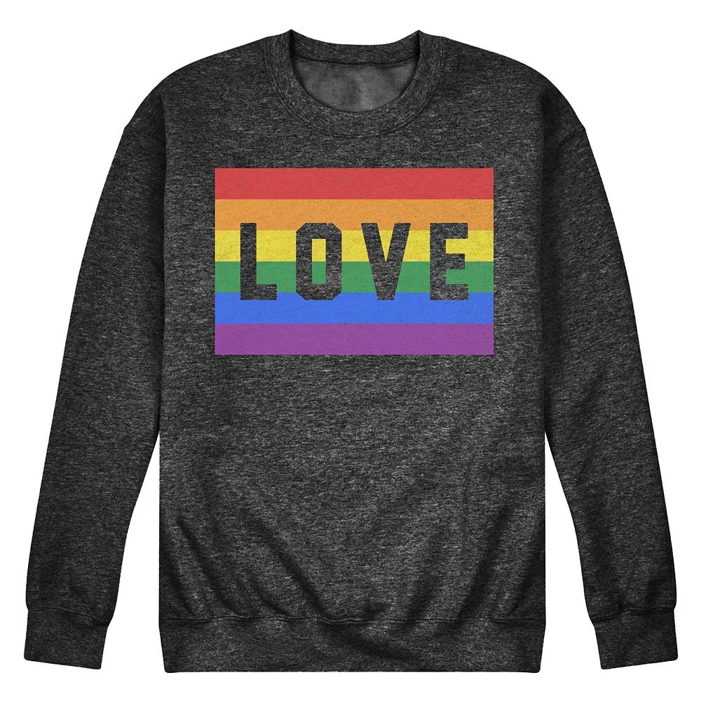 Men's Love Flag Fleece Sweatshirt,  Product Image